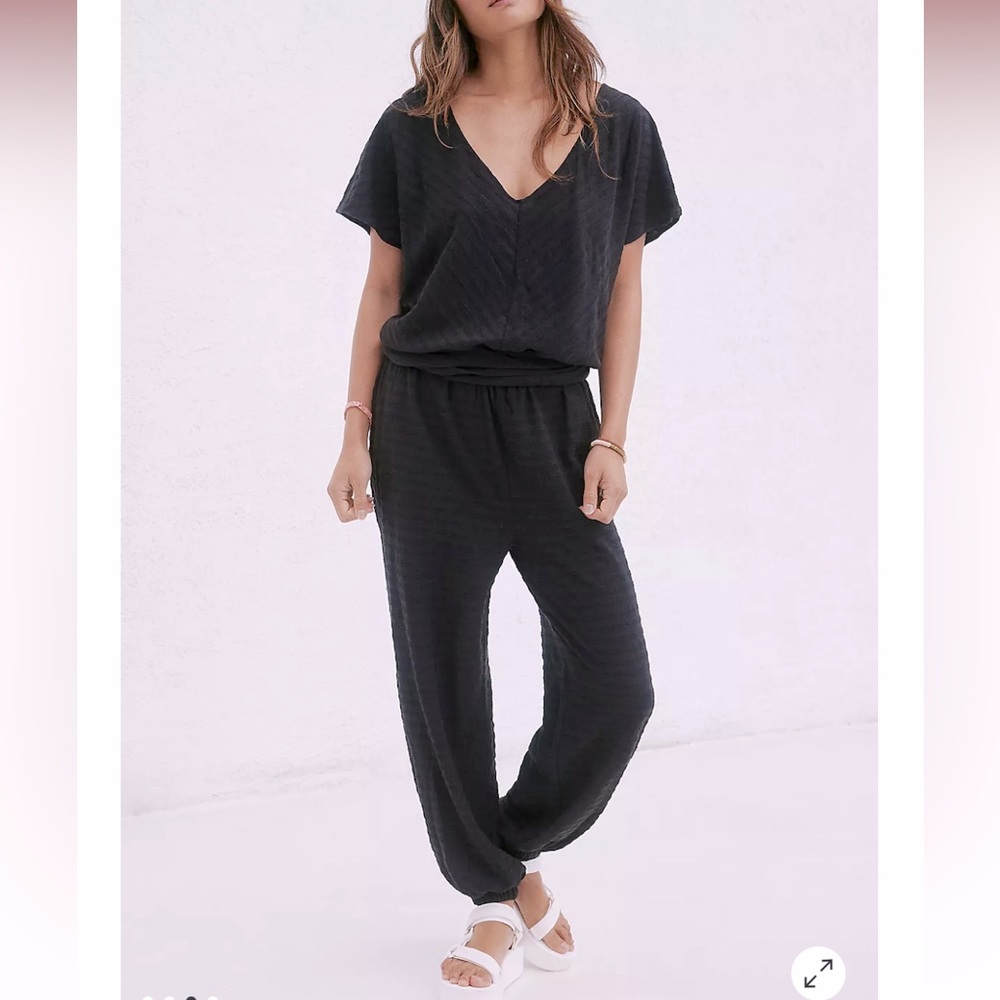Anthropologie Dancing Fever Cover-up Jumpsuit in Black, size Small